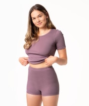 Shorty taille haute living crafts en coton biologique femme