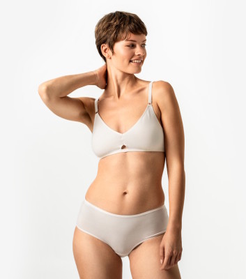 Soutien gorge sans armatures coton bio blanc living crafts