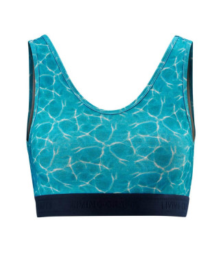 Brassière coton bio sport bleue