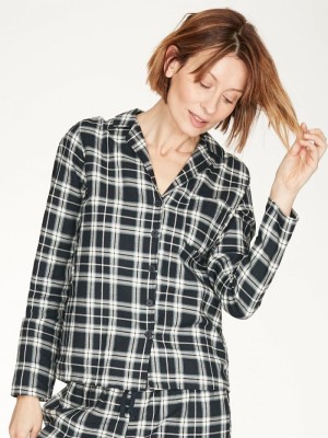 Pyjama coton bio carreaux femme