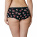Shorty coton bio femme fleurs sur fond noir