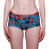 Shorty coton bio femme imprimé fleurs oranges sur fond bleu