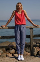 Pantalon coton bio et lin femme
