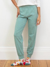 Pantalon détente vert eau coton bio femme