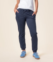 Pantalon jogging bleu marine coton bio femme