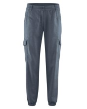 Pantalon cargo femme en chanvre et coton bio couleur gris foncé