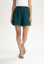 Short jersey de coton bio femme taille haute bleu vert