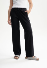 Pantalon souple en coton bio noir pour femme