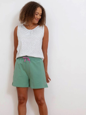 Short coton bio sport femme vert