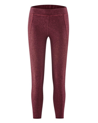 Leggings yoga en coton bio et chanvre rouge vin