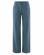 Pantalon d'hiver large droit pour femme en tissu écologique bleu gris