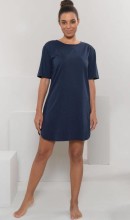 Pyjama coton bio femme bleu marine