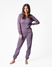 Pyjama coton bio couleur mauve femme