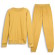 Pyjama long en coton bio pour femme couleur jaune