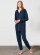 Pyjama chanvre coton bio bleu marine pour femme