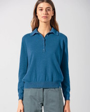 pull polo femme en chanvre et coton bio