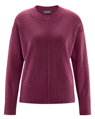 Pull classique femme rouge vin