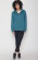 sweat coton bio col montant femme bleu
