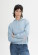 Pull capuche femme en coton bio bleu clair
