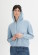 Pull capuche femme coton bio bleu