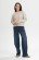 Pull femme en maille de coton biologique couleur beige clair
