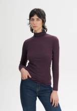 T-shirt femme avec col montant en coton biologique