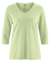 T-shirt chanvre coton bio vert clair pour femme