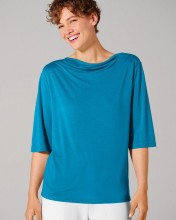 T-shirt écologique lyocell chanvre femme bleu