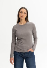 T-shirt mocca manches longues coton bio femme