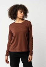 T-shirt coton bio équitable manches longues pour femme