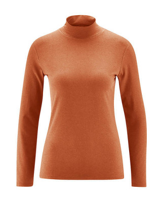 T-shirt col roulé bio couleur orange