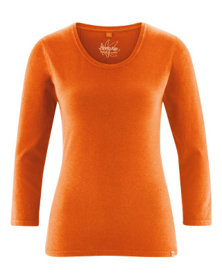 T-shirt chanvre basique femme couleur orange potiron