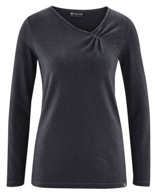 T-shirt écologique femme chanvre coton bio couleur noir