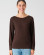 T-shirt femme encolure bateau en chanvre et lyocell écologique couleur marron