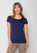 T-shirt uni bleu marine en coton bio
