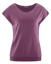 T-shirt yoga en chanvre et coton bio violet