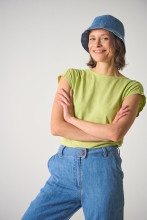 T-shirt femme en chanvre et coton bio avec ouverture dans le dos