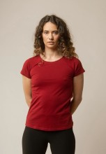 T-shirt coton bio équitable rouge pour femme