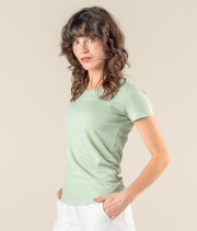 T-shirt vert clair en coton biologique femme