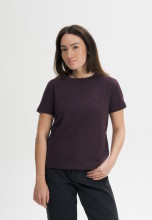 T-shirt coton bio femme couleur prune