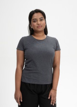 T-shirt gris en coton bio pour femme