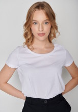 T-shirt blanc en coton bio gots pour femme