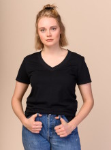 T-shirt noir en coton bio gots pour femme