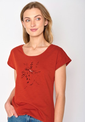 T-shirt femme en coton biologique rouge