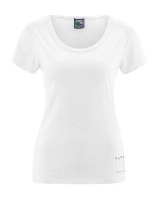 T-shirt chanvre femme blanc avec imprimé
