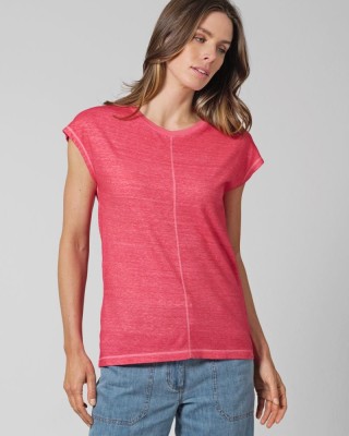 T-shirt effet chiné en chanvre et coton bio pour femme