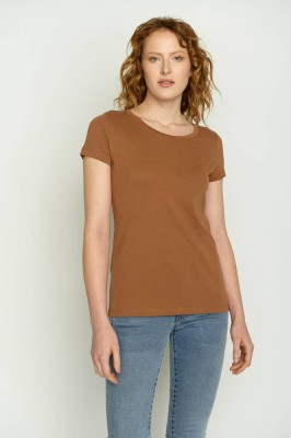 T-shirt coton bio femme couleur caramel