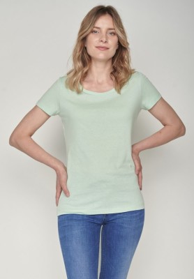 T-shirt coton bio femme vert menthe