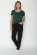 T-shirt femme en coton bio couleur vert foncé