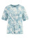 T-shirt écolo femme imprimé jungle couleur bleu
